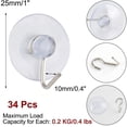 thumbnail image 2 of 34pcs Suction Cup Hooks 1 Inch Diameter Wall Hooks Hangers Removable Kitchen Bathroom Wall Vacuum Holder for Smooth Tile Glass, 2 of 5