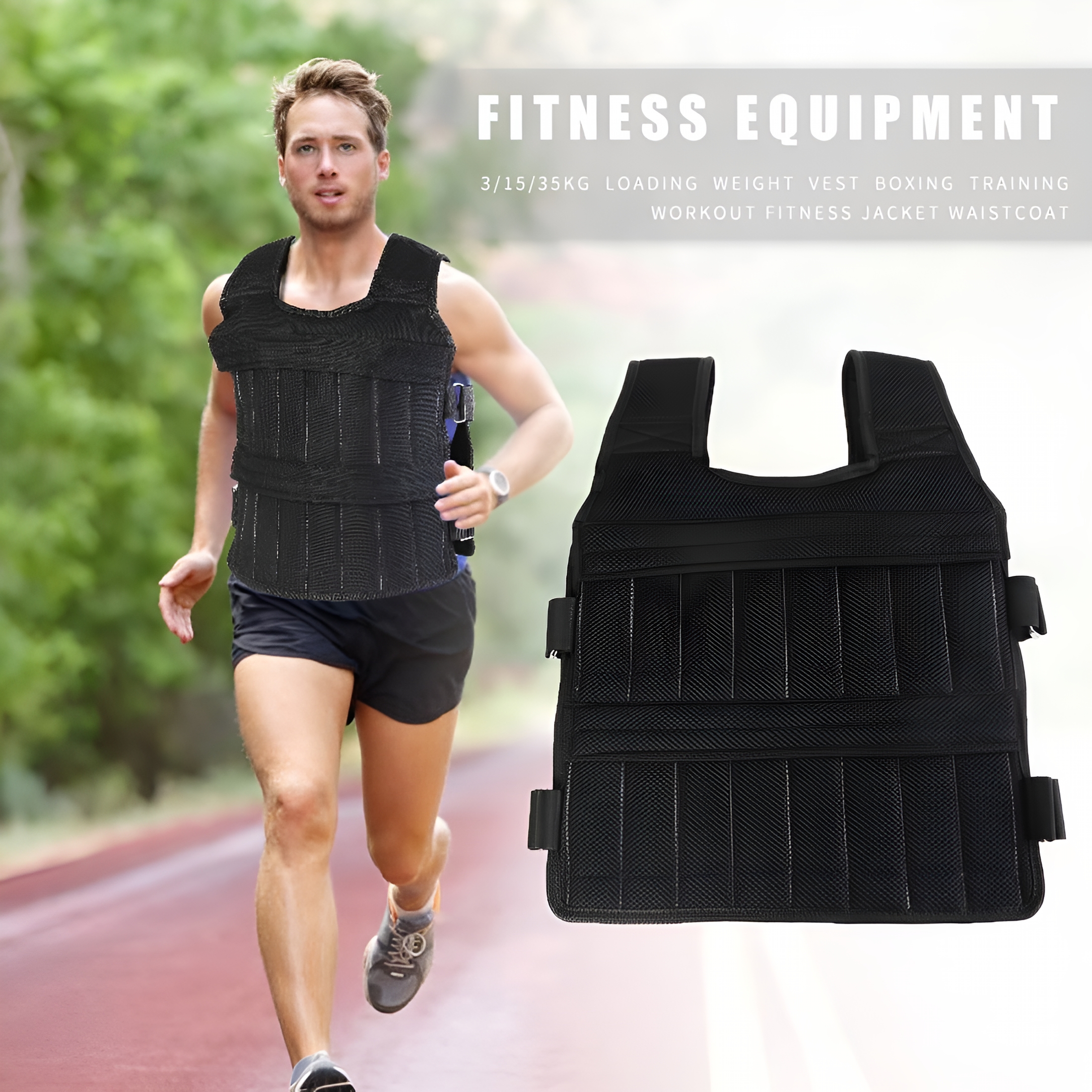 BESTSKY 2026 New 3/15/35Kg Weighted Vest Adjustable Workout Weight Weighted Exercise Vest for Strength Training, Running, Crossfit, Hiit, Endurance Training