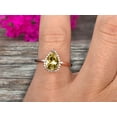 thumbnail image 2 of 1.25 Carat Halo 8x5mm Pear Shape Champagne Diamond Moissanite Engagement Ring Handmade Solid 10k Rose Gold Ring Solitaire Stacking Band Anniversary Ring, 2 of 5