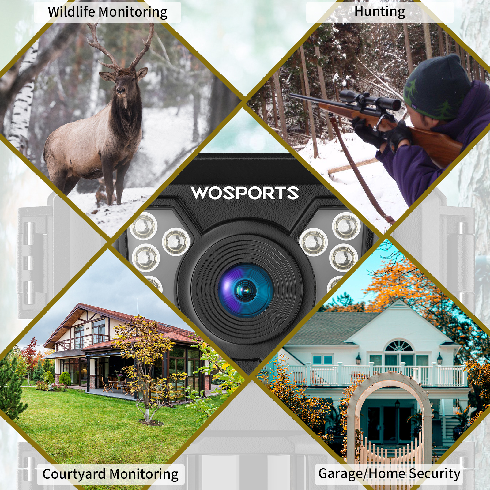 WOSPORTS Mini Trail Camera 24MP 1080P Waterproof Infrared Digital Hunting Game Camera - image 3 of 6