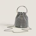 thumbnail image 3 of Bolso tipo cubo con diamantes, bolso de mujer, bolso bandolera con borlas de diamantes, bolso con cadena retráctil, 3 of 6