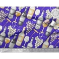thumbnail image 2 of Soimoi Toile de Coton Raisins, Verre de Vin & Bouteille Tissu Imprimé par la Cour 56 Pouces de Large, 2 of 3
