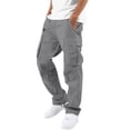 thumbnail image 5 of Zynoxe Cargo Pants for Men with Multi Pocket Comfy Elastic Waist Drawstring Trousers Fashionable Solid Color Hiking Pants Versatile Outdoor Tapered Jogger Pants, 5 of 9