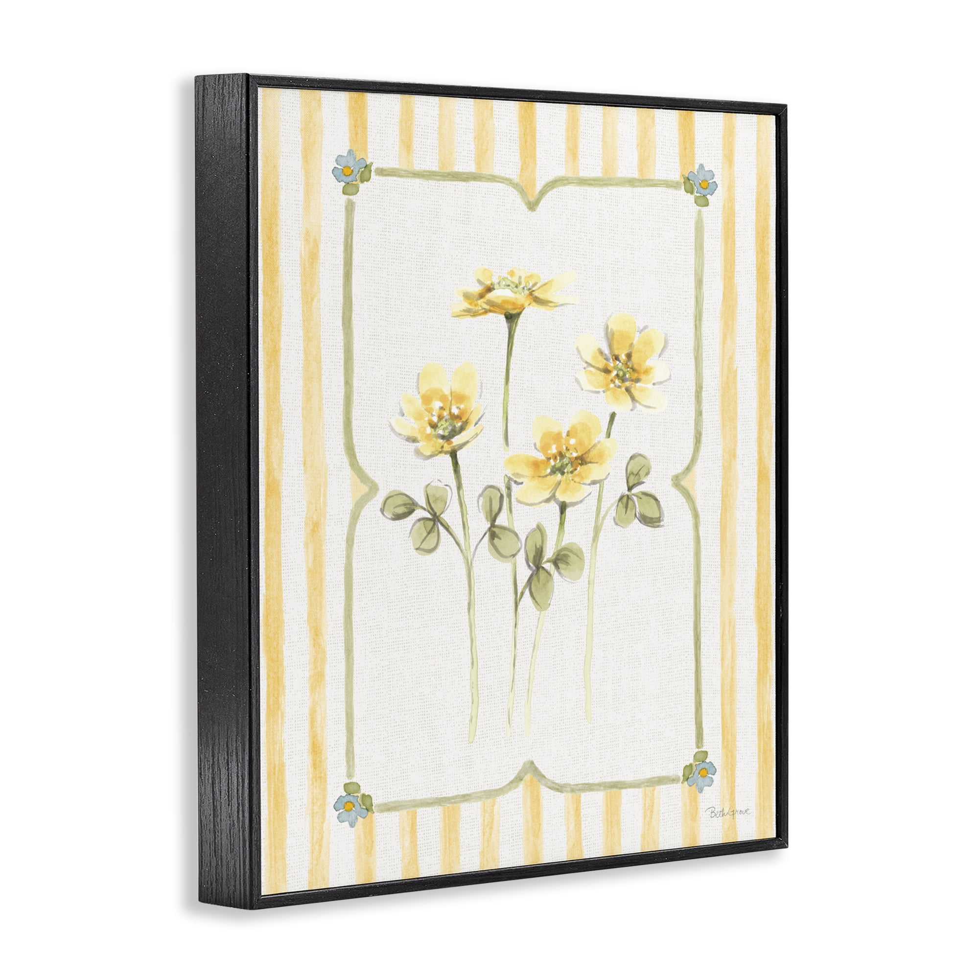 Stupell Industries Sweet Honey Florals Black Framed Giclee Art, design by Beth Grove