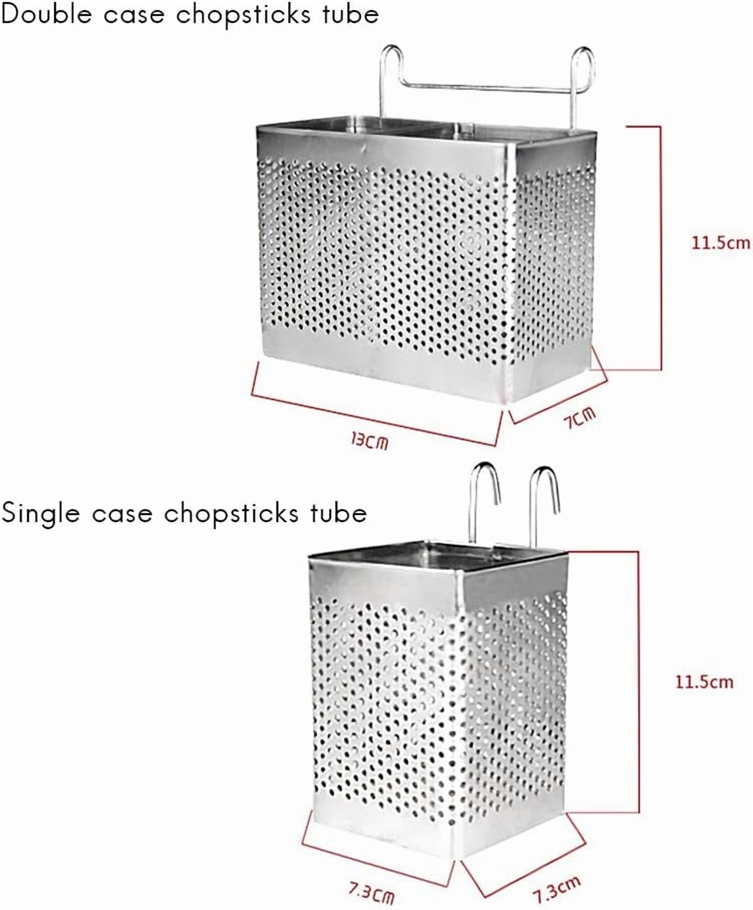 Stainless steel utensil storage rack, hanging kitchen utensil container mesh drying rack, suitable for forks and chopsticks, size 7.3x7.3x11.5 cm (single grid)