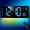 Ice Blue With Night Light, variant on Digital Wall Clock Ice Blue With Night Light 16.5 Inch LED Display For Living Room Bedroom Office Decor
