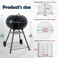 thumbnail image 2 of 22-inch Charcoal Kettle Grill,  2 Layer Grilling Racks BBQ Grill with Charcoal Chimney Starter, Heavy Duty Large Outdoor Enameled Grills Set of 2 for Barbecue Camping Backyard Picnic Patio, 2 of 6