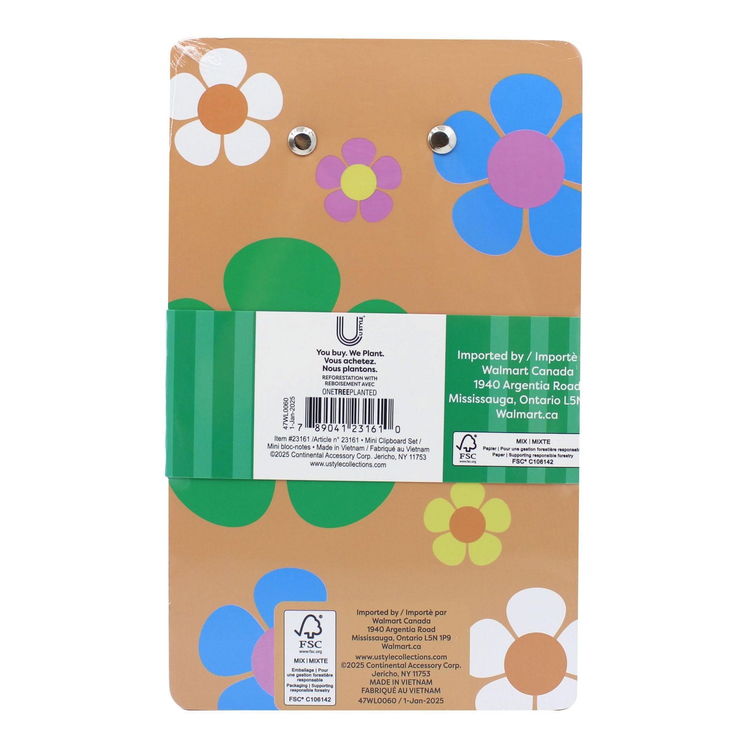 U Style Mini Porte-bloc avec Bloc-notes, 40 Feuilles, Marguerite