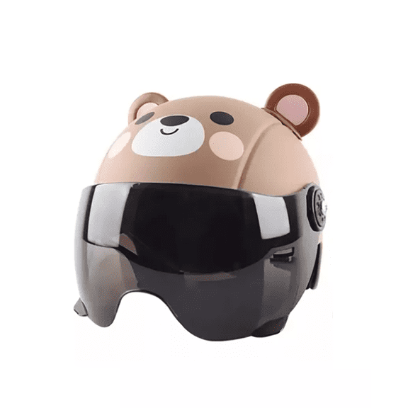 Gorro De Ciclismo Con Casco De Dibujos Animados Para Niños cafe