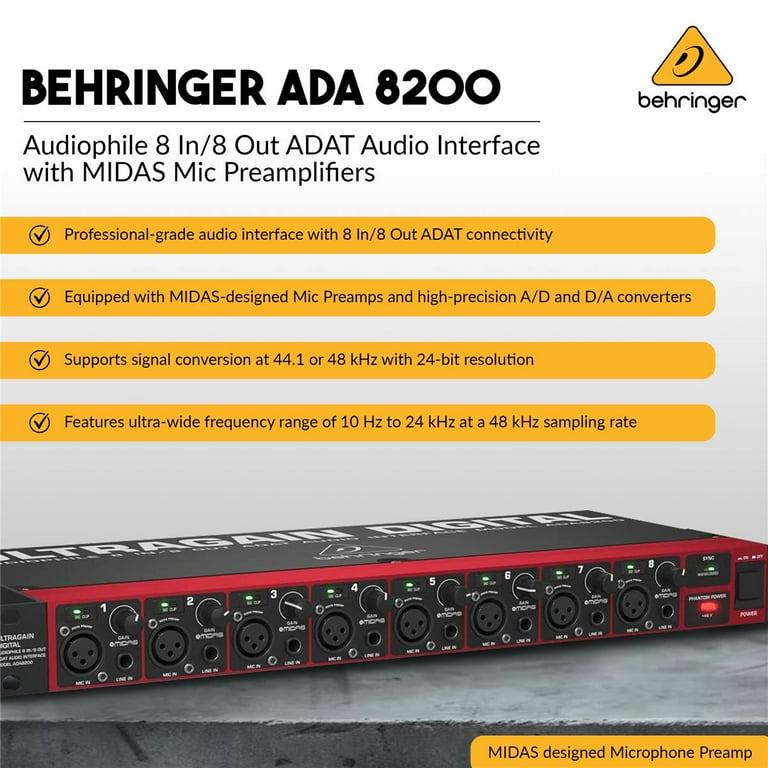 Behringer Ultragain Digital ADA8200 Audiophile 8 In/8 Out ADAT