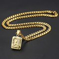 thumbnail image 3 of Pendentif Initial 26 Lettres Chaîne Gourmette Cubaine en Acier Inoxydable Doré Bijoux, 3 of 5
