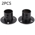 thumbnail image 6 of 2Pc 19-32Mm Steel Wardrobe Bracket Flange Rail Rod Pole Socket End Support Decor, 6 of 9