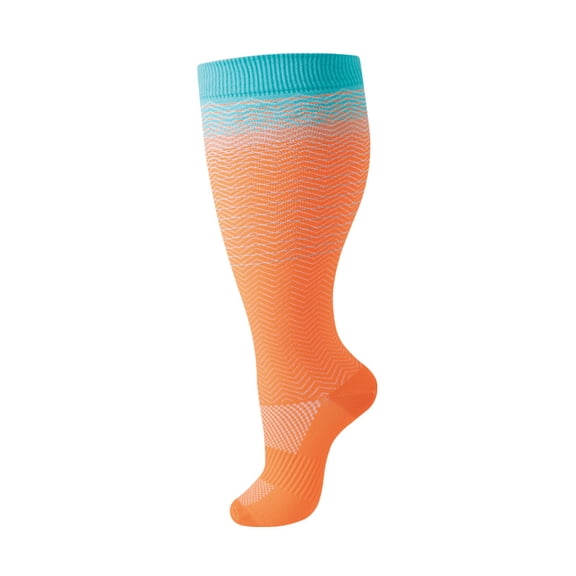 Nvzi 2 pairs of wide calf compression socks -2XL, featuring a colorful striped ultra wide calf design and cyclic support breathable running compression socks, suitable for 165-200LBS, style K