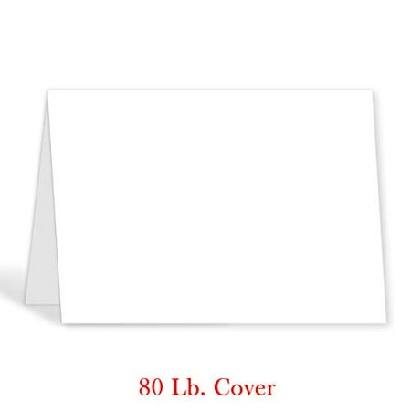 Greeting Cards - 5x7 Inches Heavyweight Blank White Card Paper- Half-Fold Design - Perfect for Birthday Invitations, Wedding, Holiday, Notes, Anniversary and All Occasions - Bulk Pack of 100