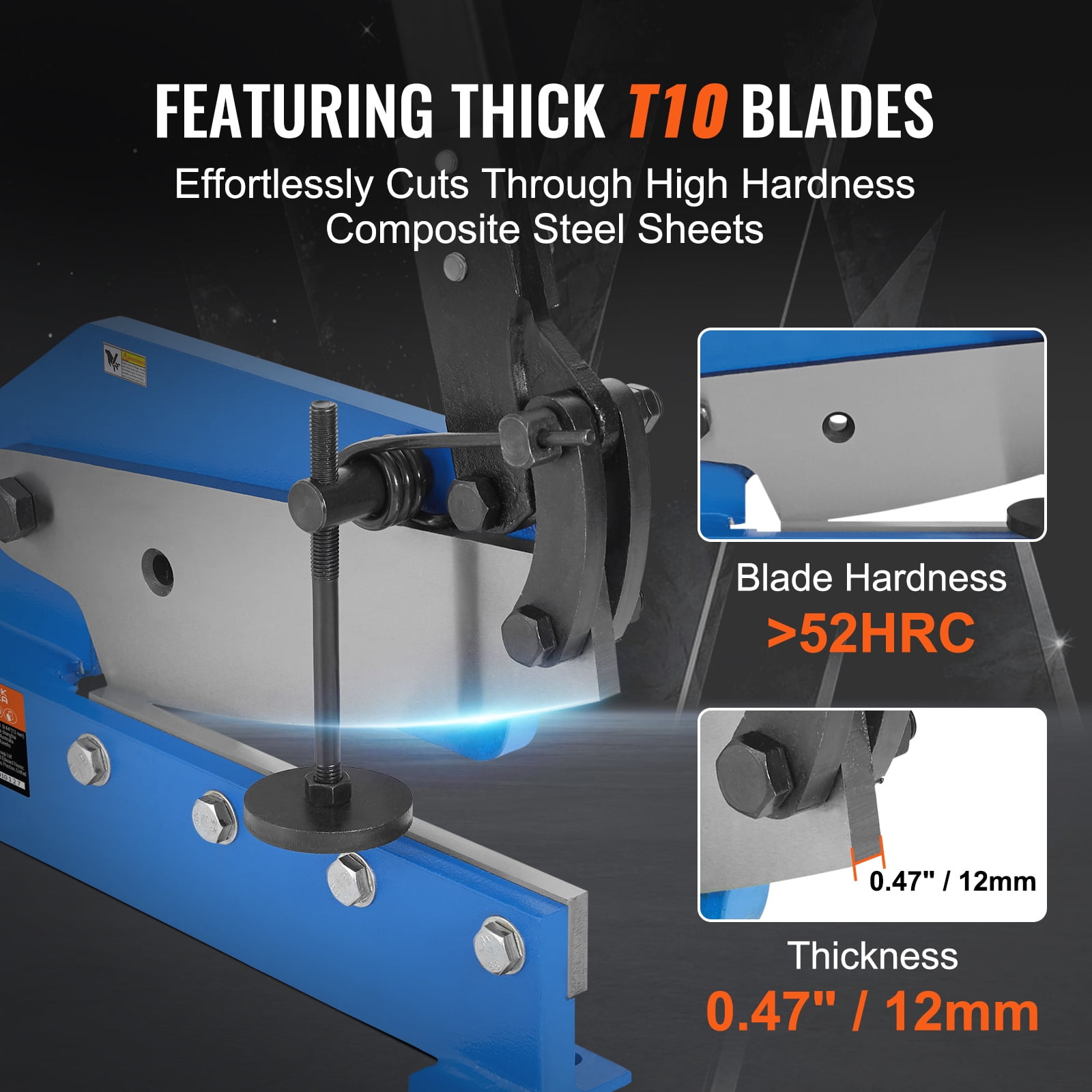 VEVOR 12" Manual Hand Plate Shear for Metal Sheet Processing, HS-12 Benchtop Cutter with Q235 Material, for Crafts Thick Steel Crafting, Heavy Duty Roll Press Machine for Builders, DIY Enthusiasts