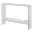 thumbnail image 2 of Convenience Concepts SoHo Glass V Console Table with Shelf, White Faux Marble/Glass, 2 of 4