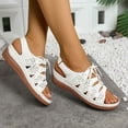 thumbnail image 7 of Hurxie Wedge Sandals for Women Dressy: Comfortable Walking Summer Low Platform Ankle Strap Open Toe Casual Dressy Women Flat Sandal White 40, 7 of 7