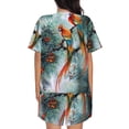 thumbnail image 6 of Haiem Exotic Birds Forest Pattern Pajama Set for Women 2 Piece Lounge Set Short Sleeve Tops and Shorts Soft Sleepwear-Medium, 6 of 7