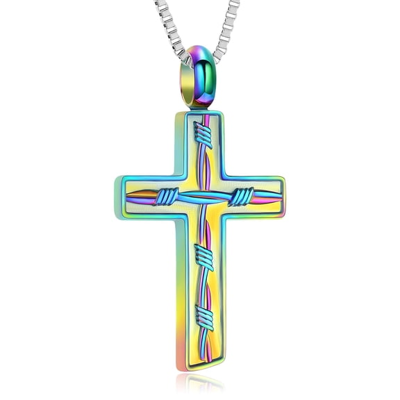 Vintage Cross Urn Pendant Cremation Jewelry for Ashes Keepsake Memory Necklace Memorial Jewelry