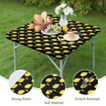thumbnail image 4 of Yellow Lemon Fruits Black Pattern Square Fitted Tablecloth with Elastic Edge,Square Table Cover,Washable Elastic Table Cover for Home Kitchen Party Decor 34"x34", 4 of 6