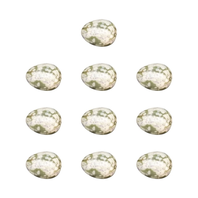 Mini Huevos de Pájaro de Ágata Cristalina de 20 Mm (Juego de 10 Unidades) | Piedras Naturales Pulidas para Huevos de Pascua | Pequeños Cristales Curativos Decorativos de 2 Cm | Incluye Bolsa de Regal