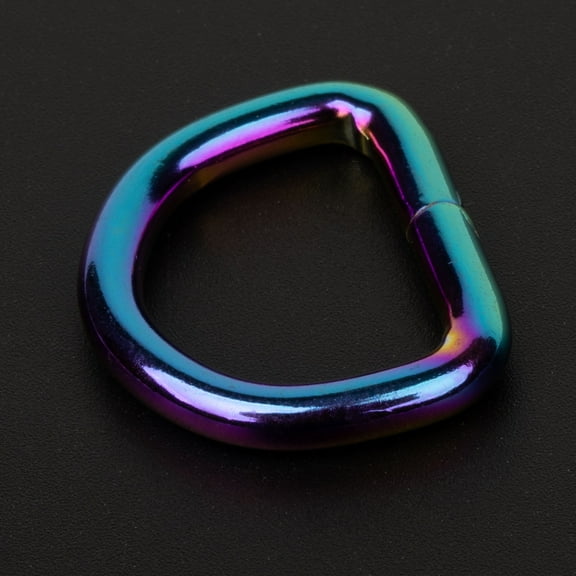 Country Brook Design® 1 Inch Iridescent Rainbow Heavy Welded D-Rings, 25 Pack