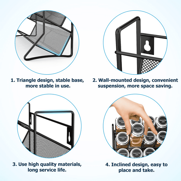 Auledio Spice Rack Organizer, Tier Wall Mount Hanging Spice