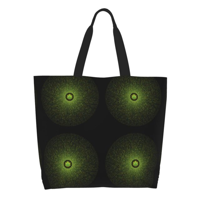 Balery Mandala With Marijuana Leaf Bolsa Tote Estilo Estético con Cremalleras, Bolsa de Hombro, Bolsa de Compras Grande y Plegable