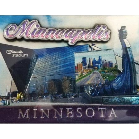 

Minneapolis Minnesota with Raised Icon Jumbo Fridge Magnet