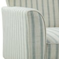 thumbnail image 5 of Upholstered Wingback Accent Armchair Lounge Seat Single Sofa with Stripe Pattern for Home Bedroom, Blue, 5 of 10