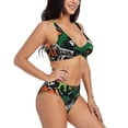 thumbnail image 2 of Daiia Dinosaur Skeleton Women's Bikini Set Two Piece Swimsuit High Waisted Bikini Adjustable Straps Bikini Perfect for Beach, Pool, and Summer Vacation-Small, 2 of 9