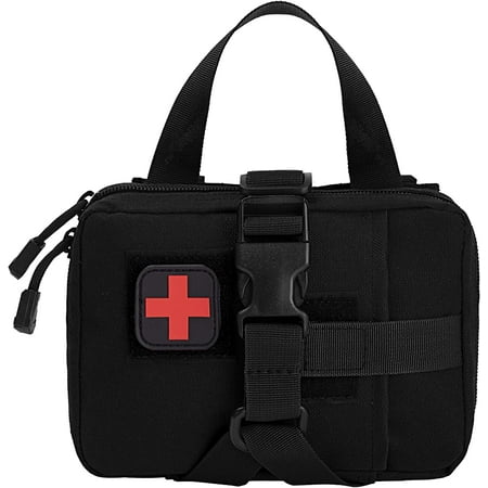BVYA Tactical First Aid Pouch – MOLLE Rip-Away Medical Pouch With D-Rings, 5.5x3.5x7.9 Inches