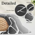thumbnail image 3 of Modern Black Grey Throw Pillow Covers, Abstract Geometric Lines Textured Soft Breathable Pillow Cases with Invisible Zipper for Sleeping, Long Body Pillowcases for Couch Bed Sofa Chair 20x60 Inches, 3 of 9