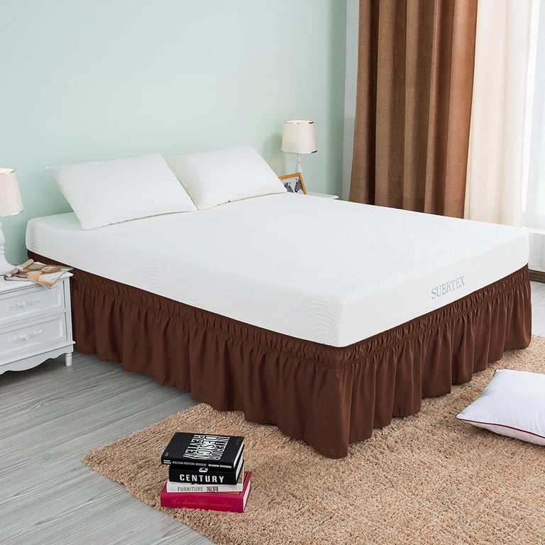 Subrtex Easy Fit Wrap-Around Bed Skirt Twin Chocolate photo 2