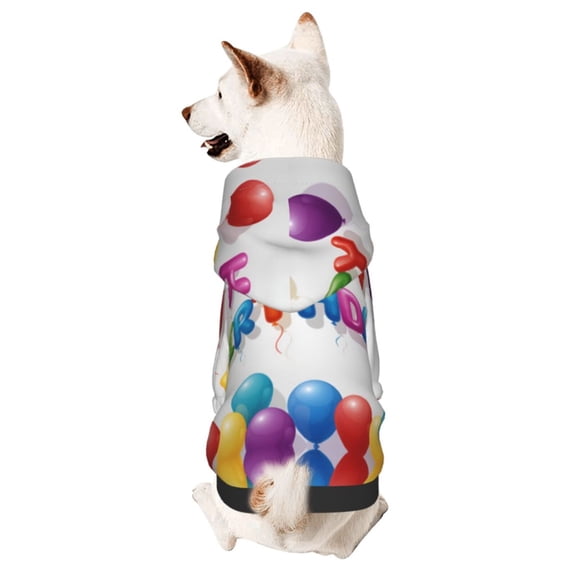 Dog Hoodie Sweatshirts Happy Birthday Pet Clothes Hoodies with Hat Coat for Small Dog X-Small