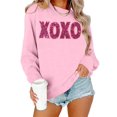 thumbnail image 1 of Sudadera VVNTY para mujer con estampado de letras brillantes de San Valentín, color rosa, 1 of 5