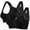 Black, variant on Women's Sports Bra 2PC Front Closure Compression Bras For High Sports Everyday Bras for Women Black 3XL