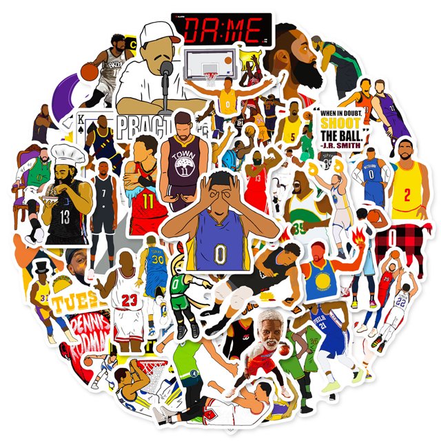Pegatinas de la NBA con el logotipo del equipo de baloncesto de graffiti de dibujos animados (50 fotos)