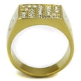 thumbnail image 3 of Luxe Jewelry Designs Men's Gold IP Stainless Steel Ring with Round Clear Top Grade Crystals - Size, 3 of 4
