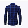thumbnail image 3 of QHRMKOG Mens Shirt Jacket Loose Fit Flannel Full Length Sleeve Button Down Shirt Jackets Warm Jackets Winter Casual Coats Blue M, 3 of 5