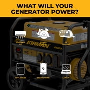 FIRMAN P03613 4550/3650W Gas Portable Generator 4550W Recoil Start 120V with CO Alert