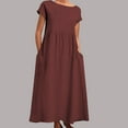 thumbnail image 2 of Women's Sleeveless Linen Blend Maxi Dress with Pockets - Solid Color Loose Fit, Polyester Fabric for All Occasions, 2 of 4