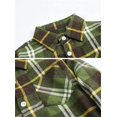 thumbnail image 3 of Camisa de franela SANGTREE para niño, manga larga, a cuadros, verde militar, 3-4 años, 3 of 7