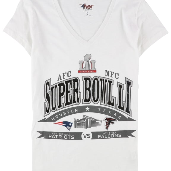 G-III Sports Womens SuperBowl LI Graphic T-Shirt, White, Medium