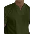 thumbnail image 3 of ORQ Men Casual Slim Top Thin Summer Workwear Tee Short Sleeve V-Neck Office Shirts, 3 of 6
