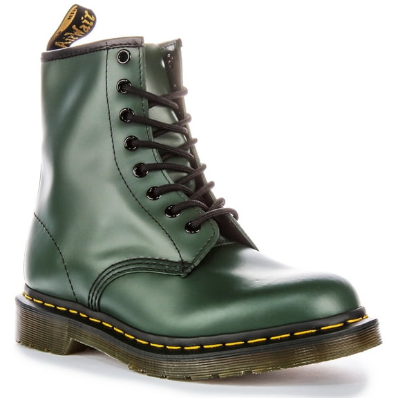 Dr Martens 1460 Smooth Women's 8 Eyelet Lace Up Leather Ankle Boot in Green Size 8.5