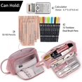 thumbnail image 2 of Large Capacity Colored Canvas Storage Pouch Marker Pen Pencil Case Simple Stationery Bag Holder Compatible With Middle High School Office Coll, 2 of 5