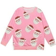 thumbnail image 3 of SonxaHe Toddler Girls Sweatshirt Christmas Santa Print Long Sleeved Top Kids Xmas Holiday Party Loose Fall Winter Sweatshirts Pink,Sized 3-4, 3 of 3