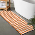 thumbnail image 2 of Orange and White Diamond Pattern Bathroom Rugs Mat,Non Slip Microfiber Bathroom Rug,Rubber Backing,Soft Bathroom Mats for Bathroom Floor,Tub and Shower,47x17in(120x43cm), 2 of 5