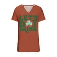 thumbnail image 4 of Ounisa St Patrick's Day V Neck Shirts for Womens Irish Shamrock Graphic Tee Funny Lucky Heart Printed Short Sleeve Shirts Tops, 4 of 4